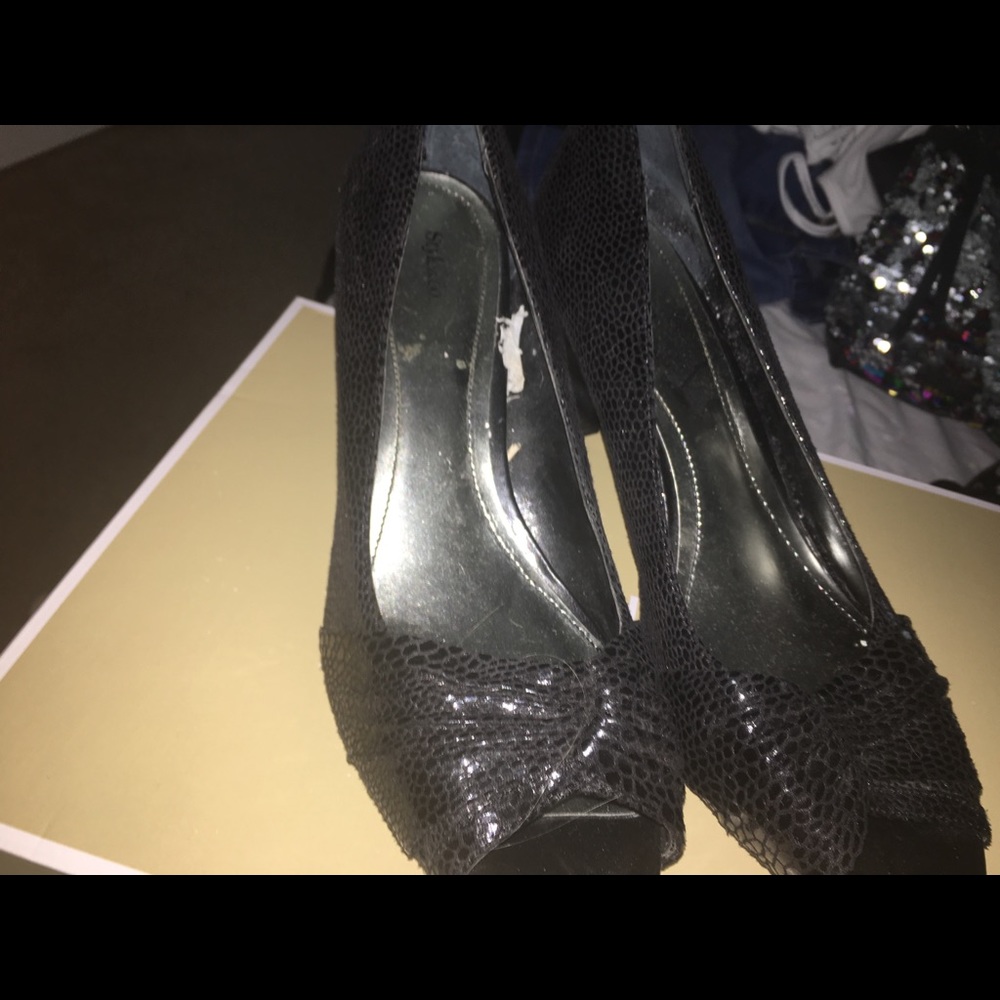 Black embossed looking heels